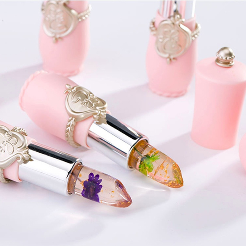Gelatina trasparente fiore impermeabile temperatura colore che cambia rossetto di cristallo idratante a lunga durata_voghion.com