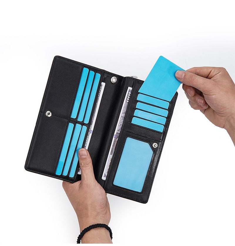 New men's long wallet baellerry cross-border multi-card slot zipper clutch business plain handbag men_voghion.com