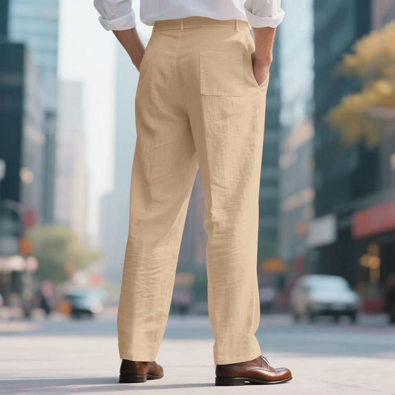 Herrenbekleidung Herren Freizeithose Sommer Dünne Lose Gerade Business Anzughose Herren_voghion.com