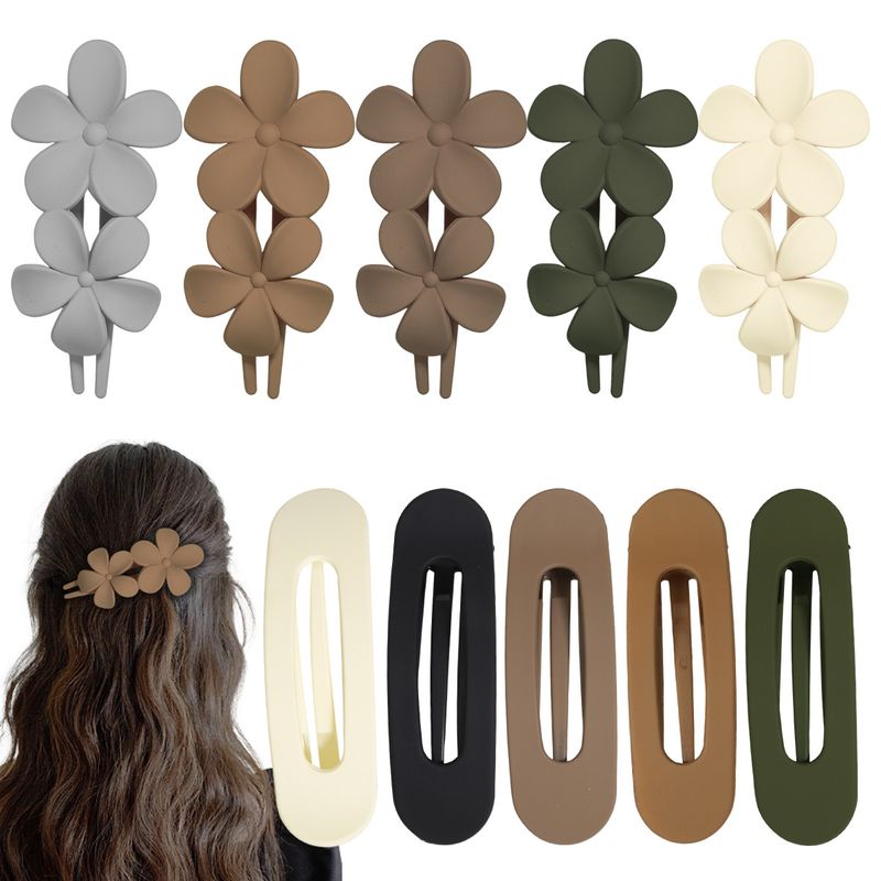 Große, matte Entenschnabel-Haarspange – elegante, weiche Blumen-Haarnadel für glatte Hochsteckfrisuren – keine Spuren am Hinterkopf_voghion.com