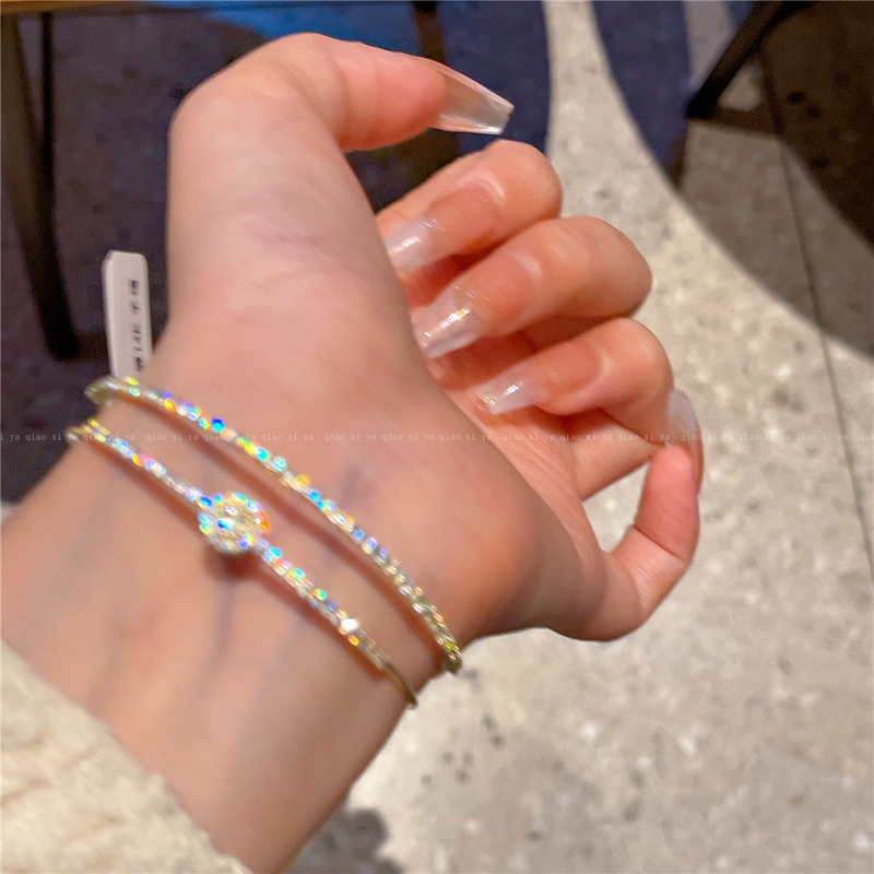 Goed om in mijn hart te zien, deze dubbellaagse kleine en lichte luxe zirkoonarmband is een kleine en delicate armband die ik niet in één oogopslag kan vergeten_voghion.com