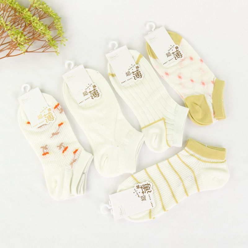 Calzini da donna corti traspiranti in cotone con taglio basso, comodi e comodi, in rete, alla caviglia, casual e alla moda, primavera estate 2025d_voghion.com