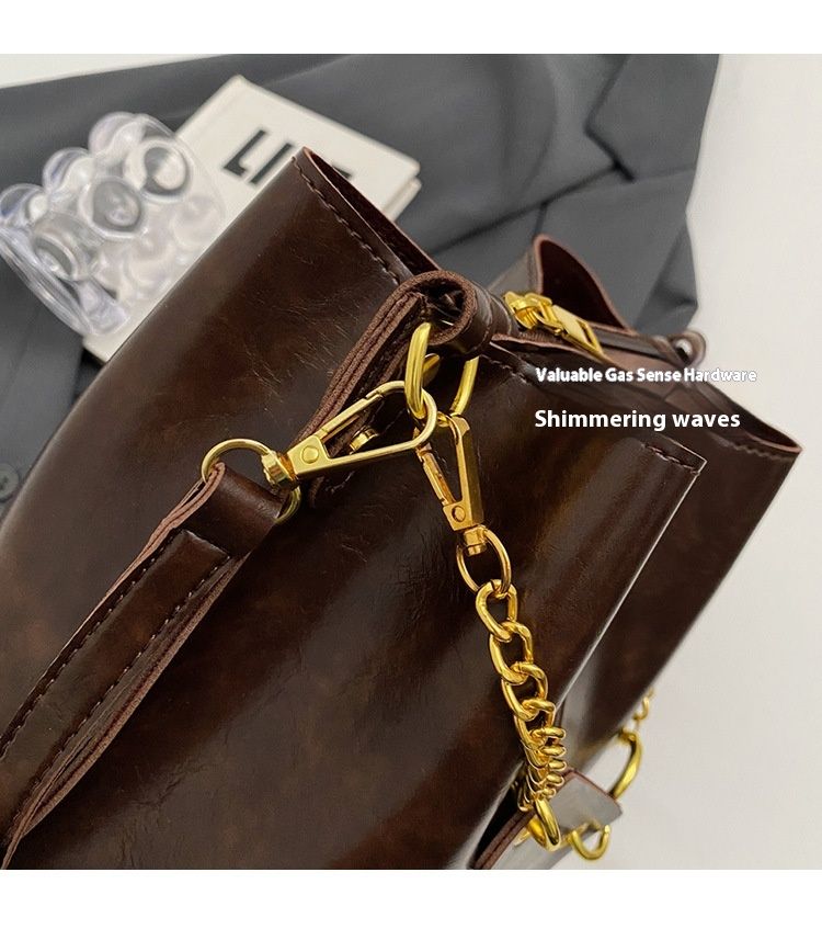 Damentasche Neue Umhängetasche Herbst und Winter Bucket Bag High-End Sense Vielseitige Nischendesign-Retro-Umhängetasche für Damen_voghion.com