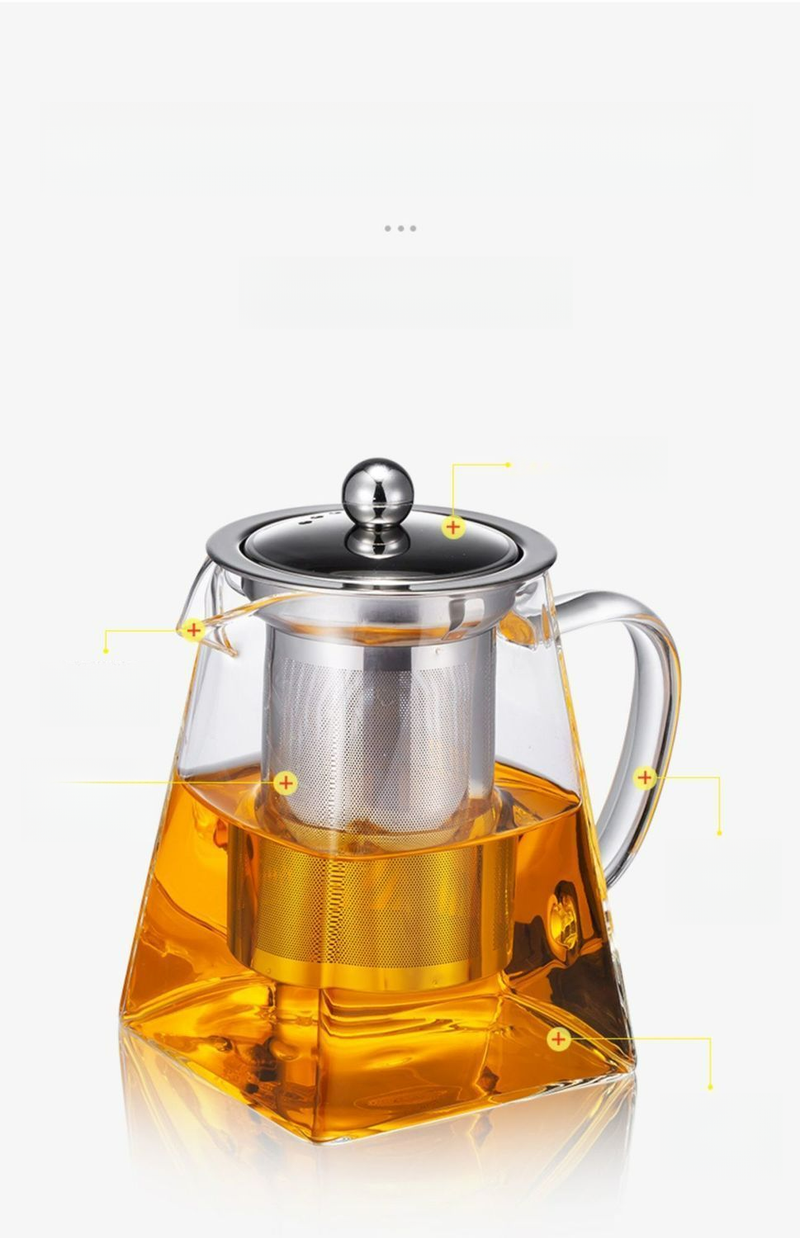 Teapot Household Filter Thickened Glass High Temperature Resistant Flower Pot Black Maker Kung Fu Tea Set_voghion.com