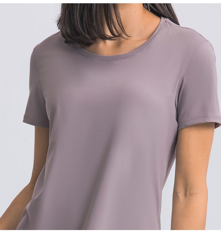 Tricou nou pentru alergare de vară pentru femei, top simplu și largi pentru yoga cu mâneci scurte, îmbrăcăminte sport ușoară și respirabilă pentru alergare și fitness_voghion.com