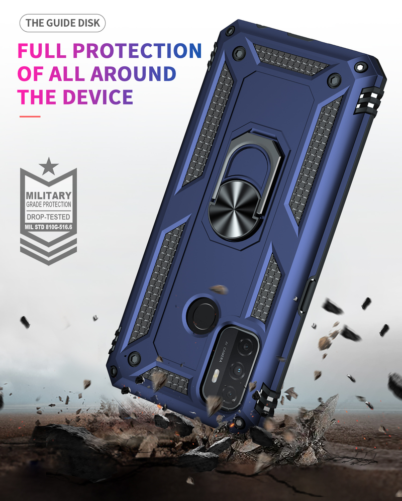 Til OPPO A32 A53 A53S 2020 etui Luksus Armor Magentic Silikone telefontaske til OPPO A15 A15S A35 Bilholder Ringetui_voghion.com