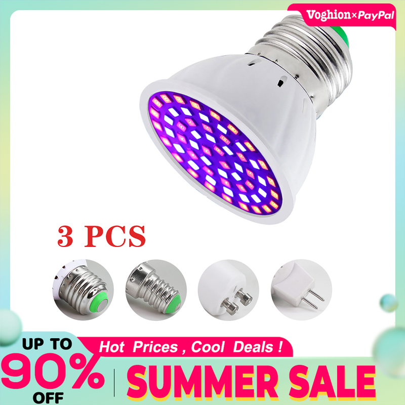 3pcs Led Grow Bulb E27 E14 MR16 GU10 Full Spectrum LED Plant Hydroponic Growth Light Phyto Lamp Notranja razsvetljava Sadika cvetov_voghion.com
