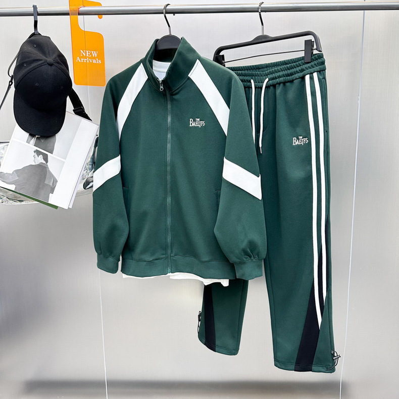 Herrenbekleidung Herbst und Winter Paar Jacke Stehkragen Reißverschluss Mantel Gestrickte Mode Sportanzug_voghion.com