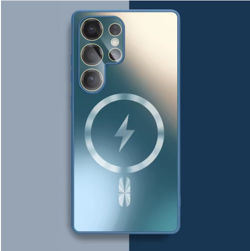 Thin Frosted Matte Car Magnetic Case For Samsung S25 S24 S23 Ultra Plus Glass Lens Protector Shockproof Cover_voghion.com