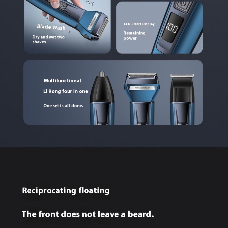 Fenite digital display tre i en multifunktionell elektrisk rakapparat för män, klippmaskin, näshårklippare_voghion.com