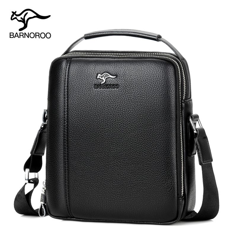 New Backpack Handbag Men's Leather Horizontal Large Capacity Business Briefcase Crossbody Bag_voghion.com