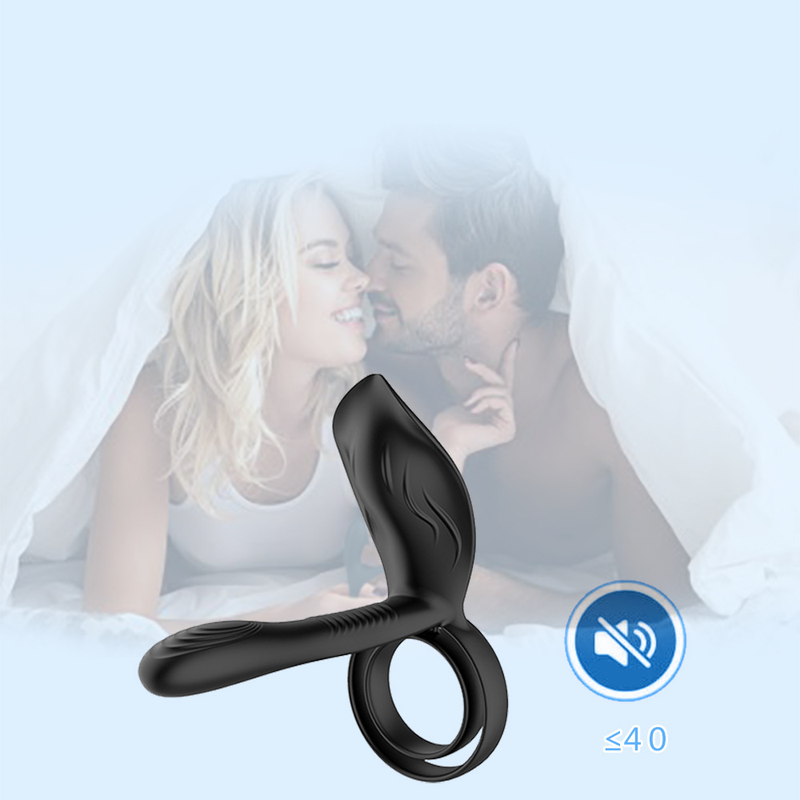 Anello di ritardo con doppia chiusura e vibrazione a controllo remoto per coppie_voghion.com