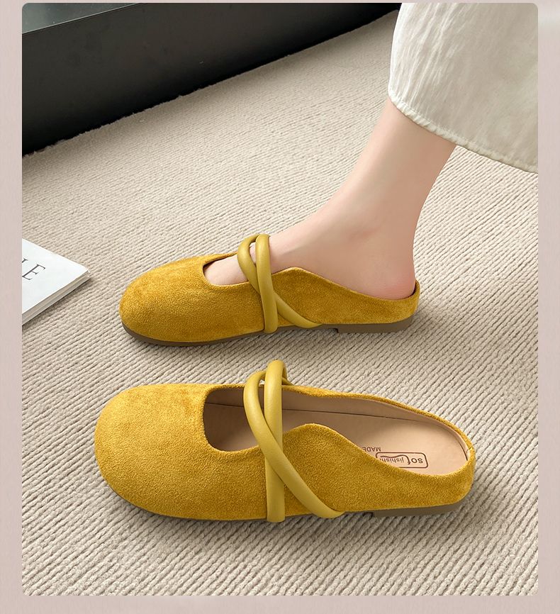 Flat Bottom Lazy Fairytale Style Outdoor Hundreds Of Baotou Half Slippers_voghion.com