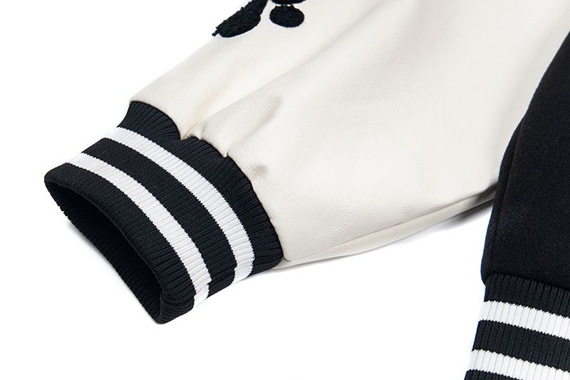 American Style Spotted Dog Paw Embroidery Flocked Baseball Jacket Fashion Unisex Trend_voghion.com