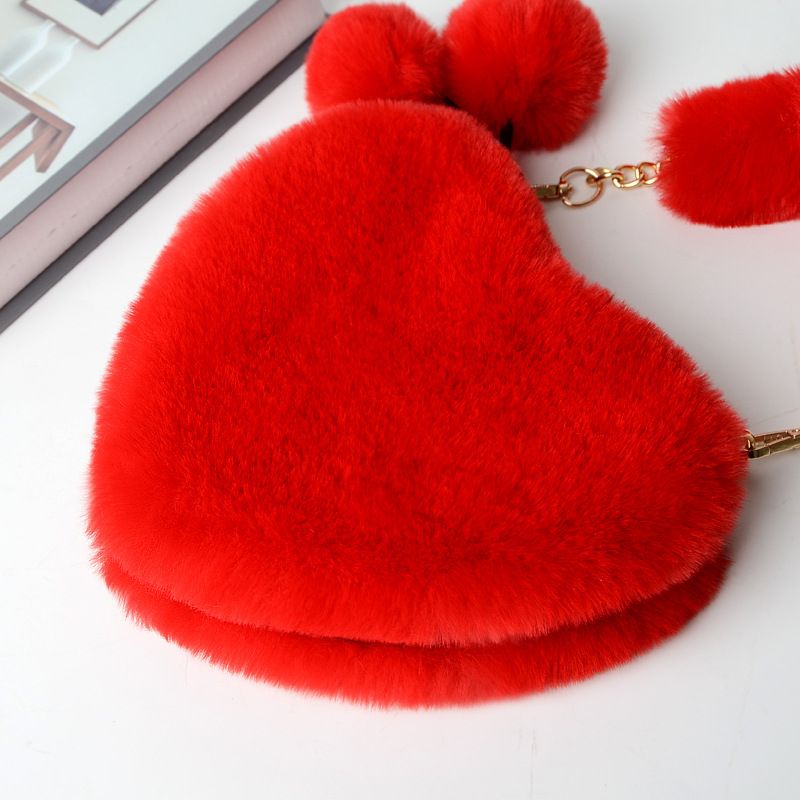 popolare popolare bambina pelliccia di coniglio amore borsa peluche borsa a tracolla_voghion.com