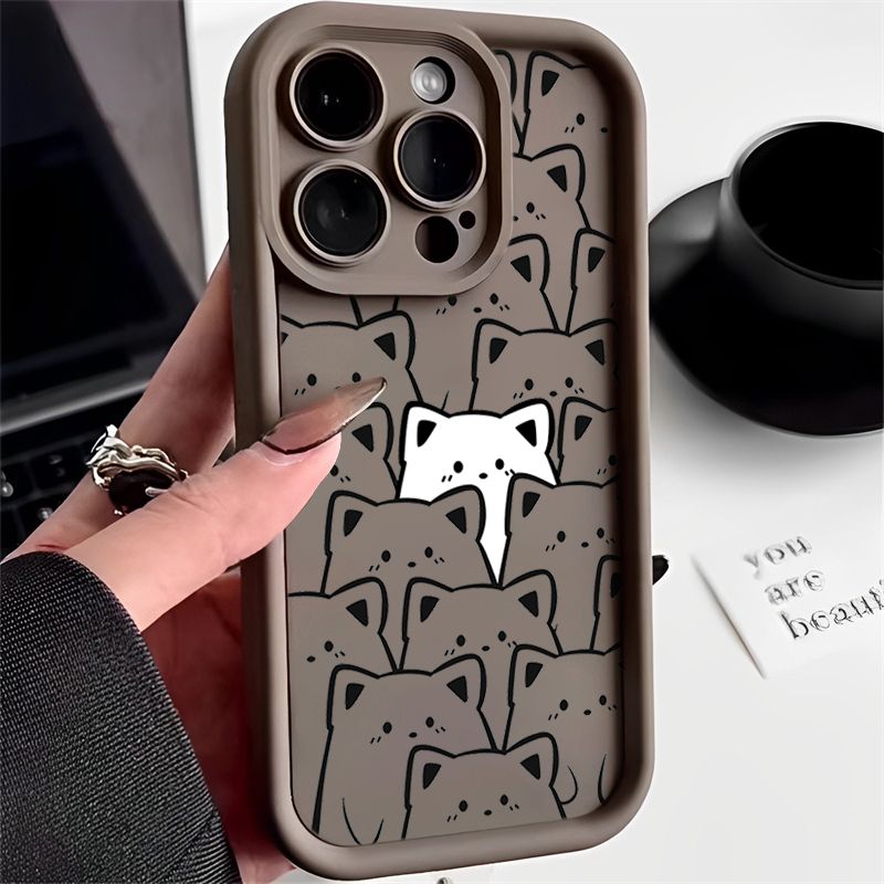 Cute Full Cat Phone Case For Xiaomi 14T 13T 15 Pro Poco F6 M6 C75 Pro Redmi Note 14 Pro Plus 14C Cartoon Shockproof Bumper Cover_voghion.com