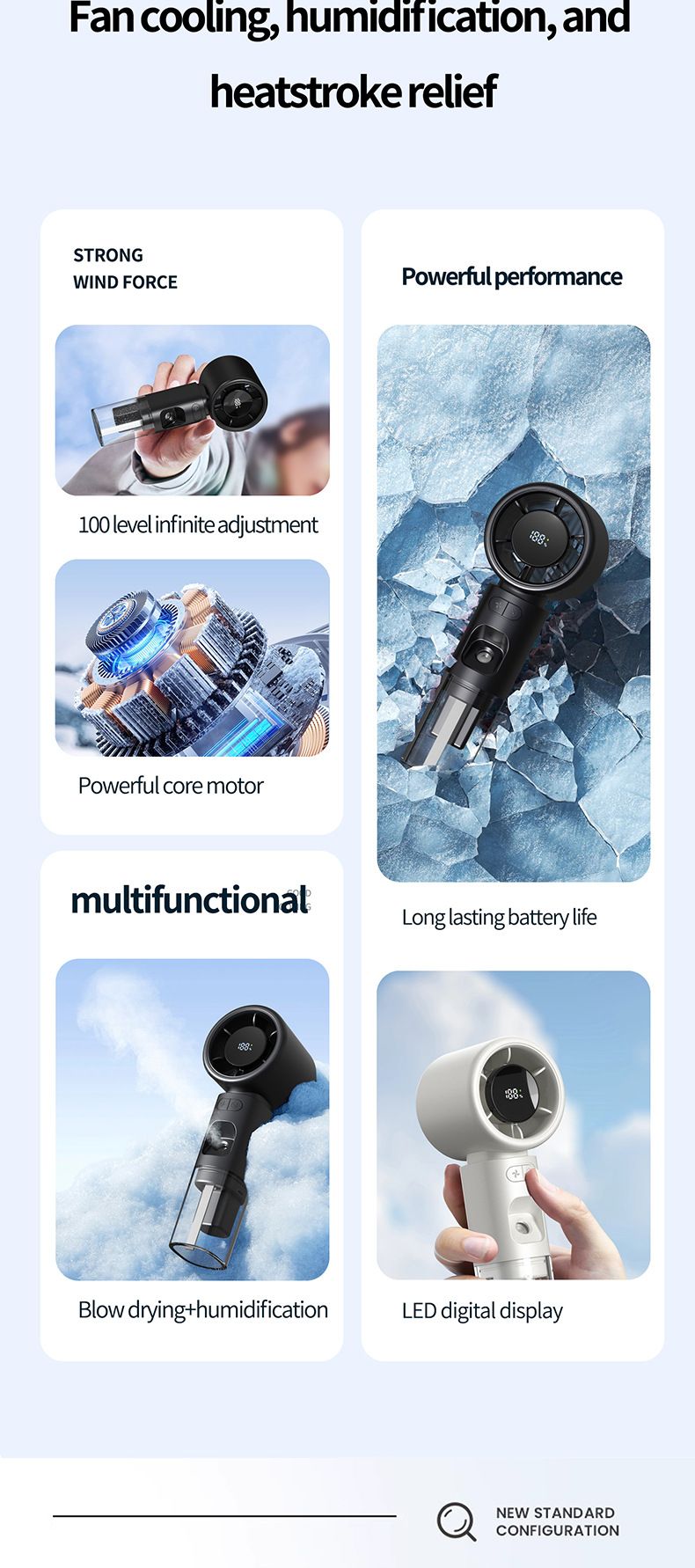 25 Nuovo ventilatore ad alta velocità per umidificazione, regolazione continua della velocità, display digitale, ventilatore portatile portatile con ricarica turbo_voghion.com