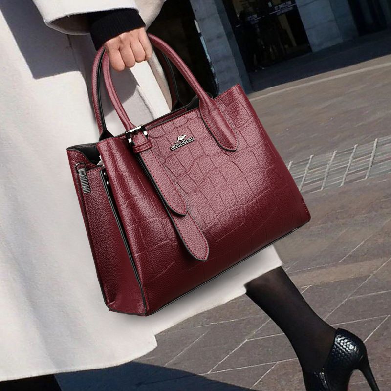 Borsa a tracolla con motivo coccodrillo, nuova da donna, modello canguro semplice_voghion.com