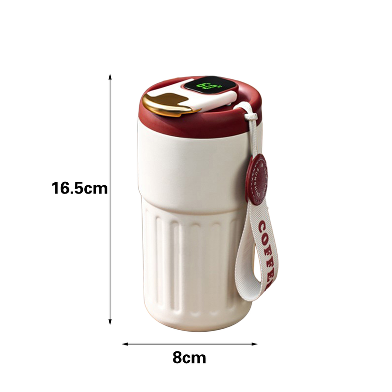 Langmayue 450 ml-es vizespalack intelligens hőszigetelő fogantyúval kültéri utazási kávé Smart Thermal Cup mindennapi életre való készlet-A, 450 ml_voghion.com