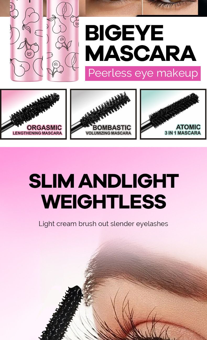 Mascara lungo e arricciato, impermeabile, a prova di sudore, non facile da sbavare e con una forma a lunga durata._voghion.com