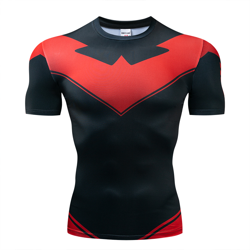 High Quality Men's Short Sleeve Compression T-Shirt 3D Compression T-Shirt Sports Running Quick Dry Summer Fitness Clothing_voghion.com