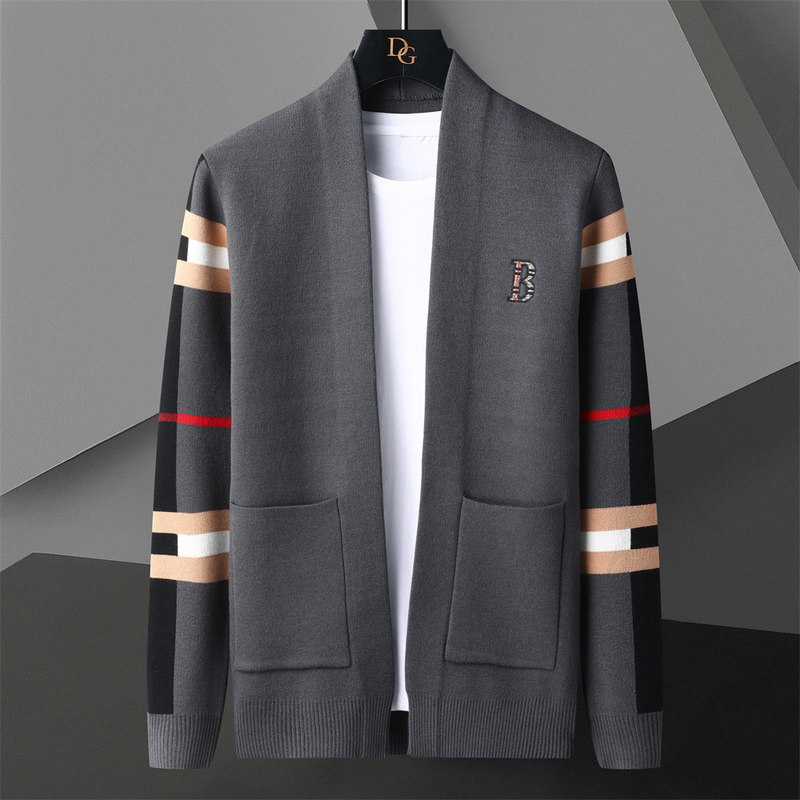 C 2023 Kapesní Muži Cardigan Móda Značka Podzim Zima Návrhář Cardigan Velká velikost Anglie Styl Spliced Color Cardi_voghion.com