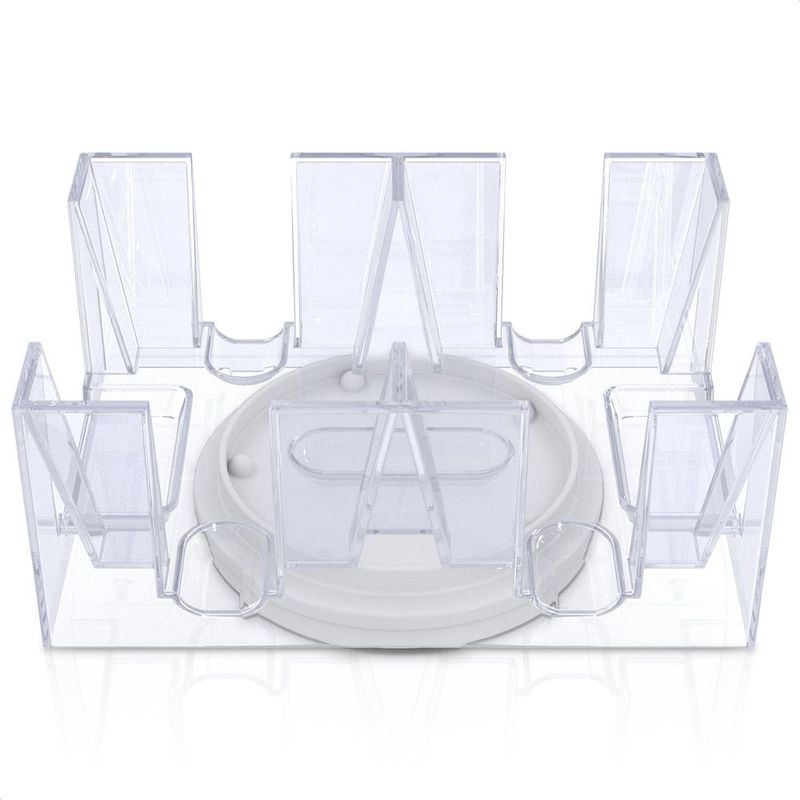 Canasta Card Holder 6 Deck Plastic Revolving Card Game Holder Playing Cards Tray Rotating 360° Organizes Multiple Decks For Canasta Poker And More L_voghion.com