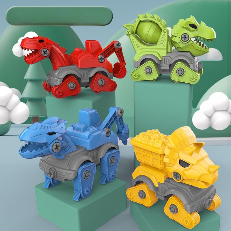 Vendita calda Tiktok Smontaggio Dinosauro Giocattolo Fai da Te Assemblaggio Ingegneria Veicolo Bambini Uomini Intellettualmente Stallo Giocattoli_voghion.com