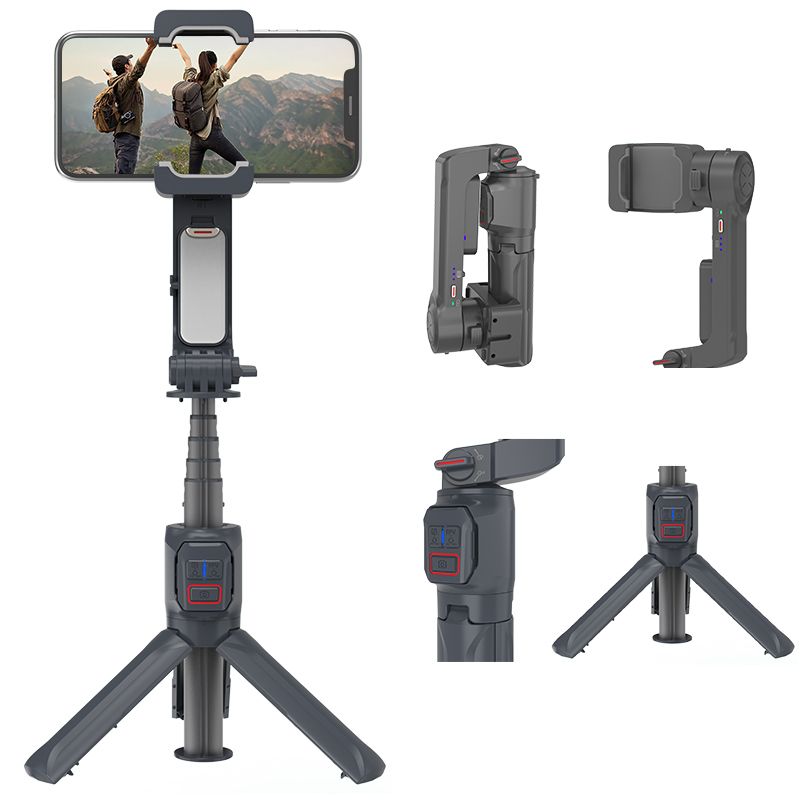 Music Festival Factory liefert A10 Drahtlose Steuerung tragbarer Handkamerastabilisator mit Fülllicht Live-Übertragung Selfie-Stick_voghion.com