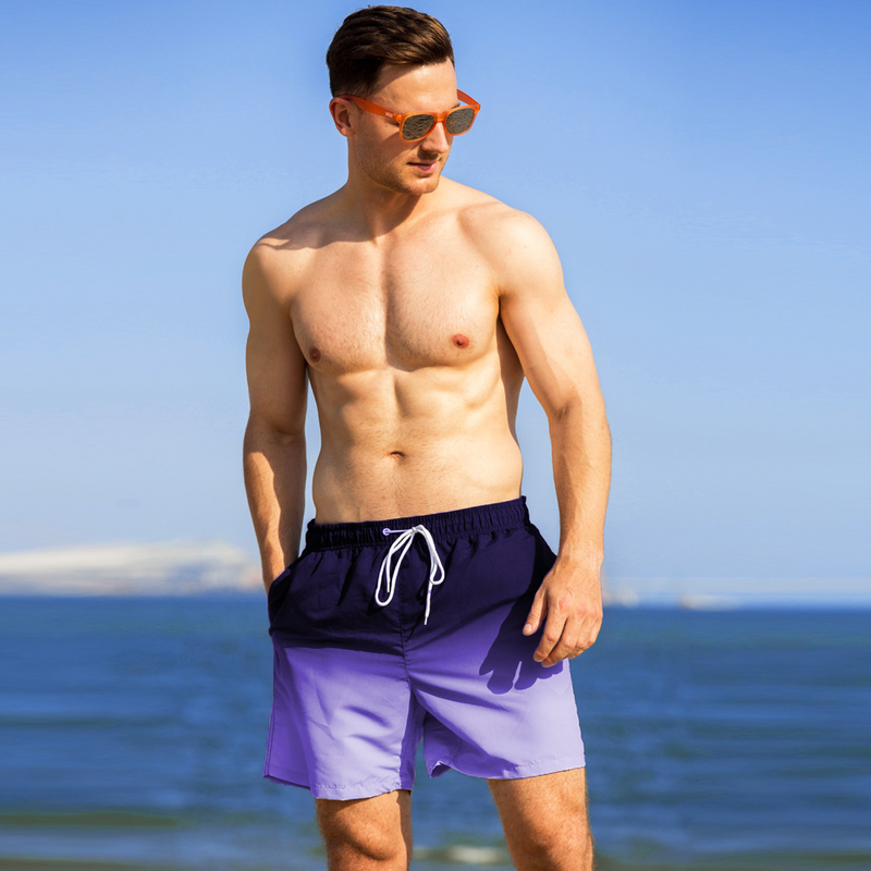 Herre surfing badebukser løse afslappede herre strandbukser med foring for at forhindre forlegenhed varme kilde badebukser_voghion.com