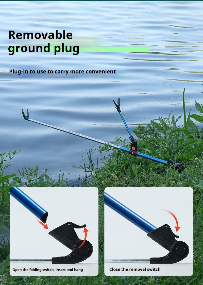 Vara de pesca de aço inoxidável antiderrapante suporte de inserção no solo, vara de mar portátil, canhão, suporte de pesca_voghion.com