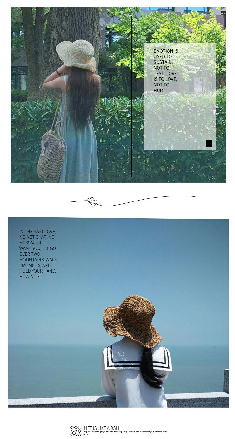 Pdmcms Straw Hat Women's Hat Foldable Beach Versatile in Summer Fresh and Fashionable Beach Vacation Sunshade Hat_voghion.com