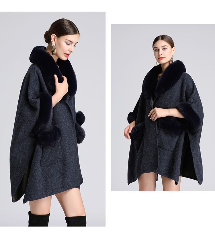 Damenkleeder Imitatioun Rex Kanéngchenpelzkragen Schal Mantel Grouss Gréisst locker Wollmantel Cardigan fir Fraen_voghion.com