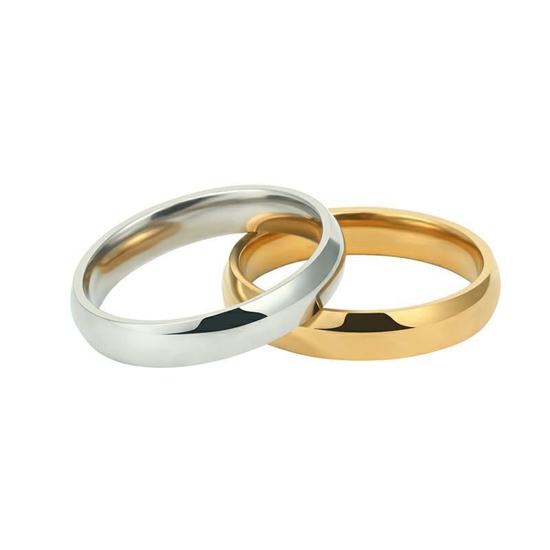 Modischer schlichter 4-mm-Ring aus Titanstahl mit glattem Innen- und Außenbogen aus Edelstahl, kugelförmiger schlichter Ring_voghion.com