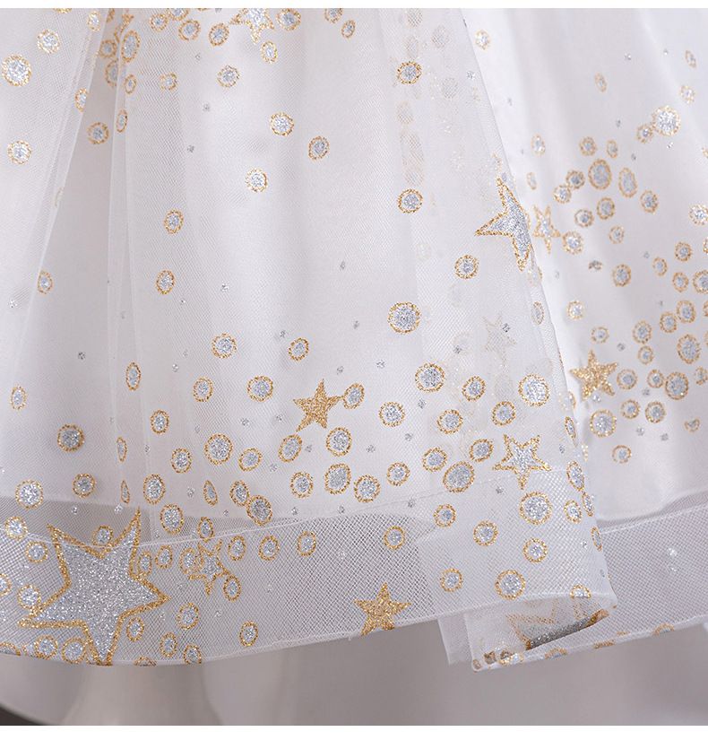 Kid's Clothing 2024 new style girls' tail dress flower girl dress girl wedding dress sequined mesh dress_voghion.com