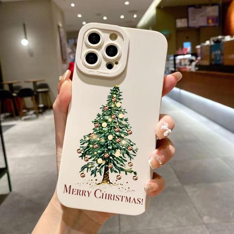 Festive Christmas Tree Graphic Phone Case For 16 15 14 13 12 11 Pro X XR XS SE2 8 7 Plus Pro Max Mini Silicone Back Cover_voghion.com