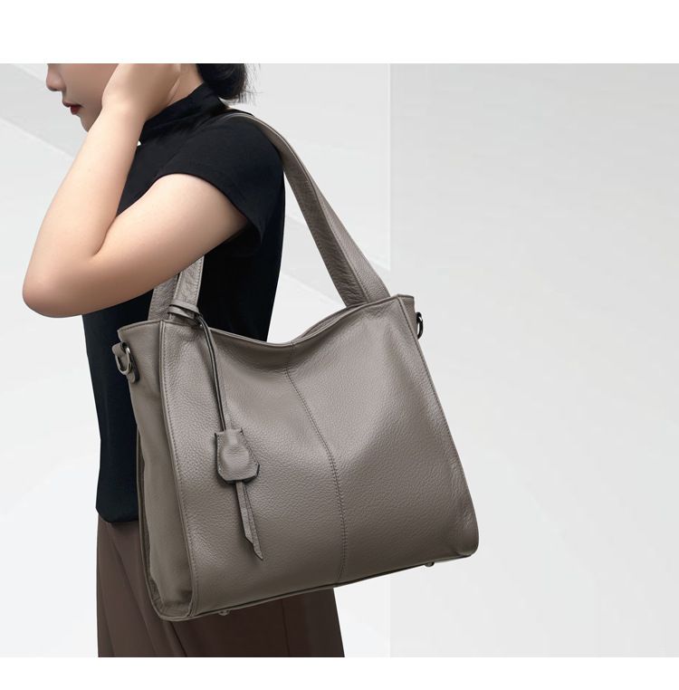 Vera pelle per le donne nel 2023, nuova borsa da viaggio a secchiello di grande capacità, tracolla larga, borsa a tracolla monospalla_voghion.com