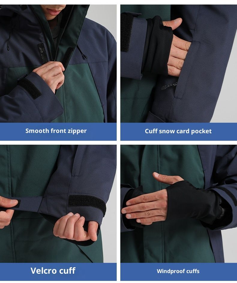 001 Winddichter, wasserdichter, atmungsaktiver, lockerer, dicker und warmer Snowboard-Einteiler für Herren_voghion.com