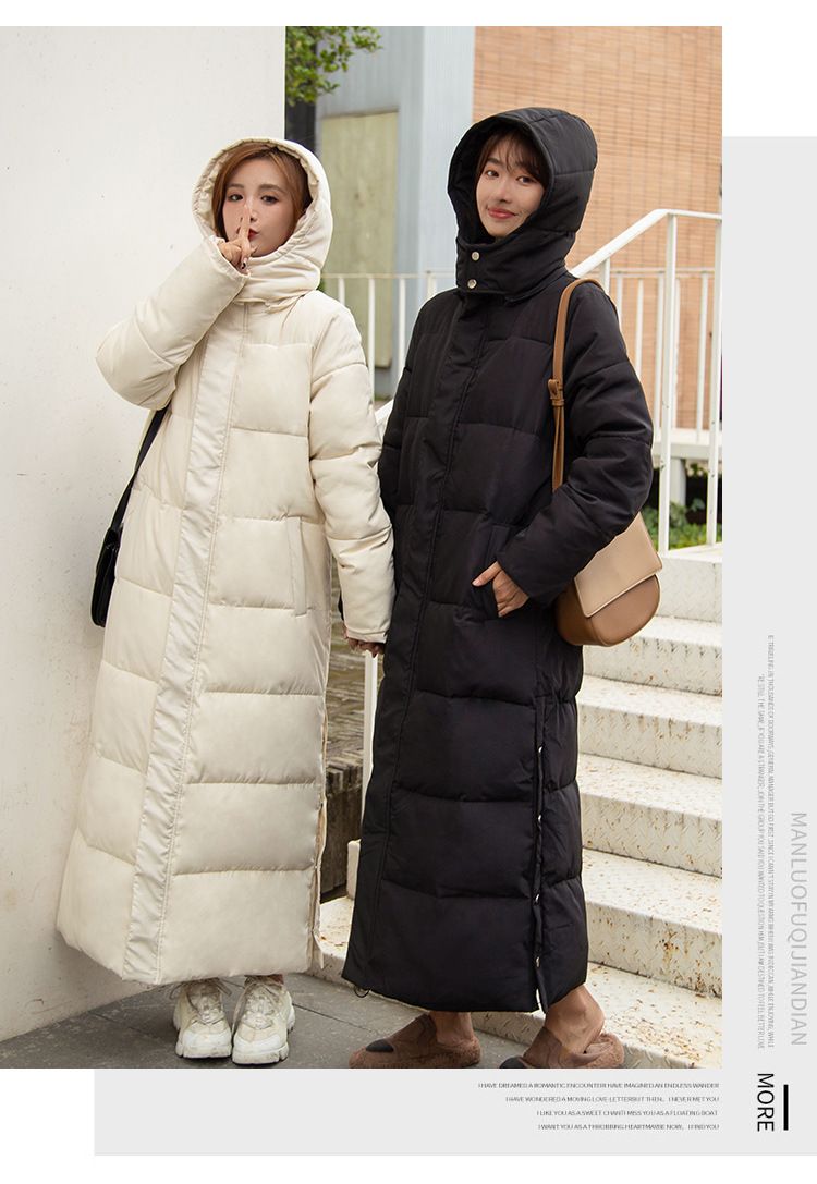 Casaco Puffer Slim-Fit Longline – Parka Coreana de Inverno com Capuz (Branco/Cáqui/Verde/Preto, M-XXXL)_voghion.com
