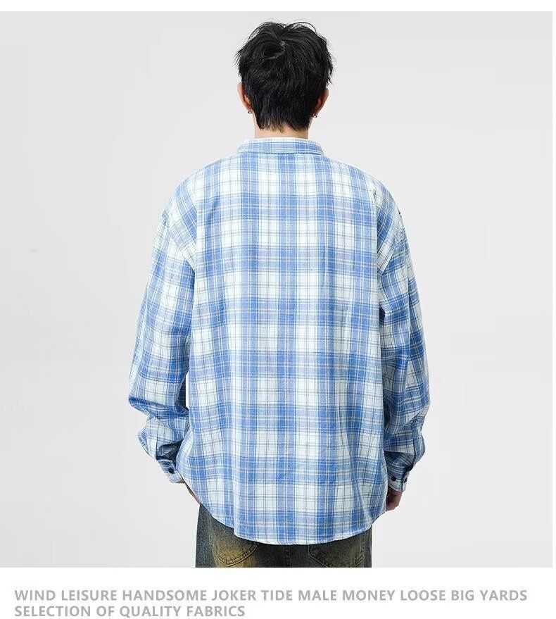 Cardigan giacca primavera autunno in stile college, camicia a maniche lunghe a quadri Nan, business chic alla moda_voghion.com
