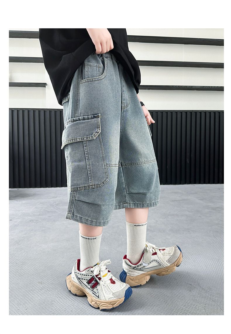 Pantalon court pour garçon, été 2025, nouveau style, taille moyenne et grande, décontracté, élégant, ample, pour enfants_voghion.com