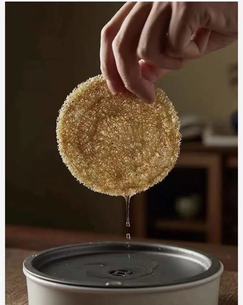 Absorbent Loofah Pot Yixing Teapot Mat, Tea Ceremony Accessories, Heat Insulation Rattan Woven Base Mat_voghion.com