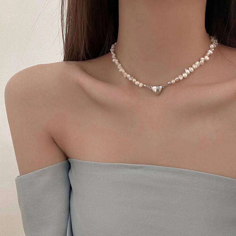 2025 Women Fashion Women's Baroque Pearl Pendant Necklace, 2024 Pure Silver_voghion.com
