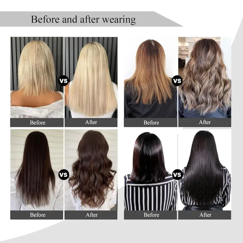 Mellembrune Tape-in Hair Extensions Ægte Glat Remy Hår til Kvinder_voghion.com