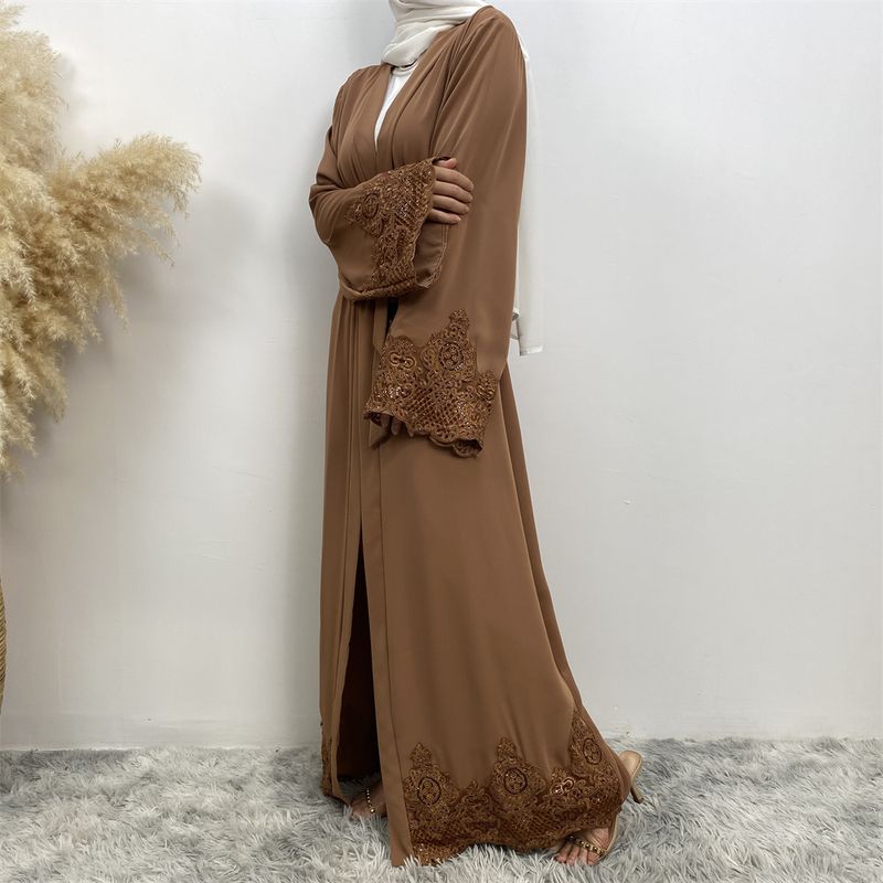 Faslı Kadın Kaftanı Yeni Türkiye İşlemeli Kaftan İslami Tesettür Tesettür Elbise Etek Ucu Manşet Aplike Ramazan Abaya Müslüman Dubai_voghion.com