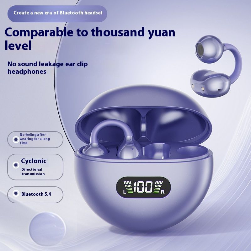 2025 New M79 Open Air Bone Conduction Bluetooth Wireless Clip On Long Range Noise Cancelling Earphone_voghion.com