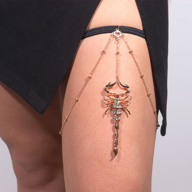 Sexy coscia elastico serpente lungo scorpione bohémien moda multistrato catena corpo gioielli_voghion.com