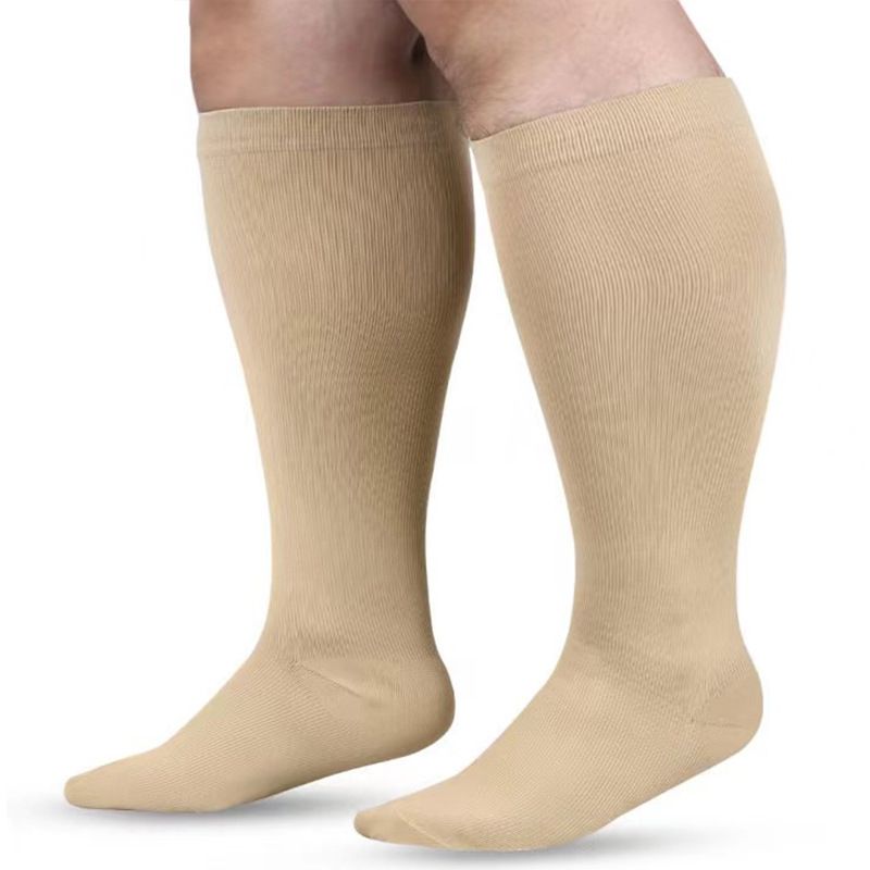 Professionelle Sport-Kompressionssocken mit offener Spitze, ohne Fuß, langes Rohr, Fitness, elastisch, rutschfest, für Yoga, Wandern, Radfahren_voghion.com