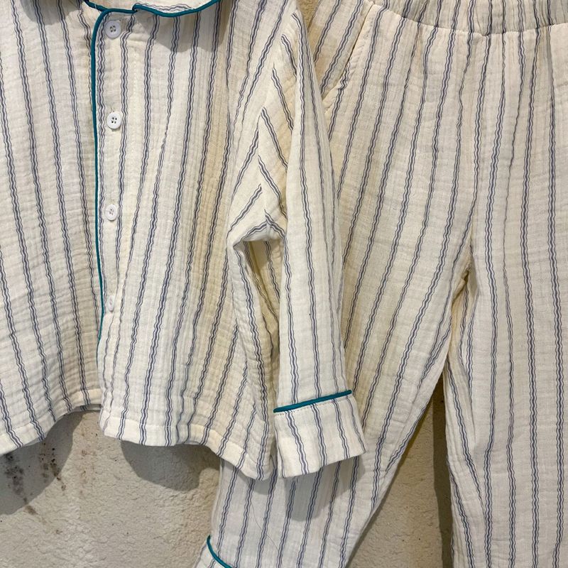 Pijamas para niños, conjunto de manga larga de gasa de algodón para primavera y otoño para niñas y niños, ropa para el hogar_voghion.com