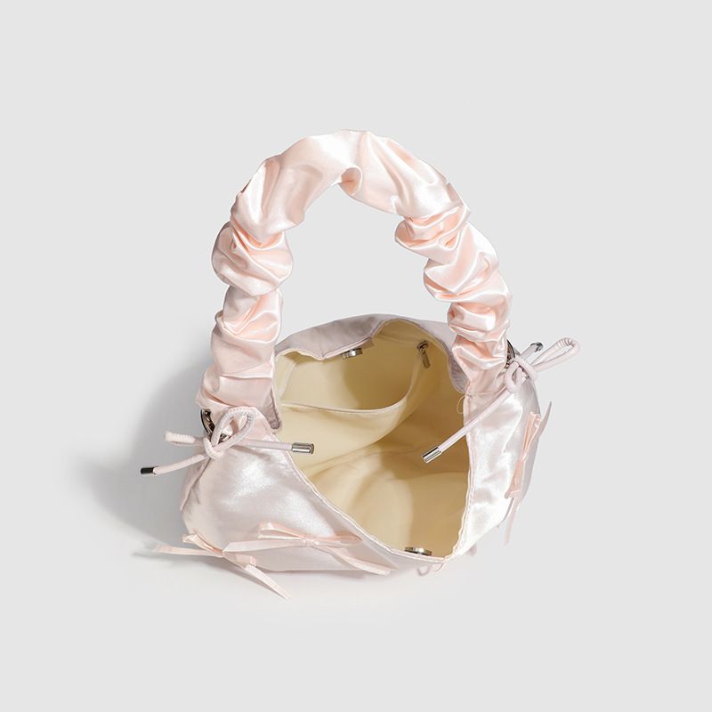 Borsa a mano plissettata versatile e carina con fiocco e nuvola, modello Sweet Girl, 2025, nuova borsa monospalla sottobraccio_voghion.com